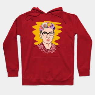 RBG - Ruth Bader Ginsburg Flower Crown Feminism Hoodie